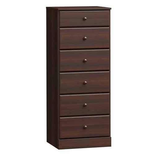 Prepac Astrid Tall Brown Dresser 165D x 1975W x 50H 6Drawer Chest for Bedroom by Prepac  Perfect Chest of Drawers for Ample Storage