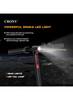 Crony W563 250w Motor E-Scooter 25-45km/H High Speed, 36v/7.8ah Battery, 10-25km Range, Front Suspension, Rear Disc Brakes, Aluminum Alloy Frame, 100kg Max Load, Led Headlamp, App Connectivity, Foldable & Portable Electric Scooter For Adults & Kids, Electric Scooter For Commuting & Leisure, Long-Range Motorized Scooter With Easy Folding, Lightweight High-Performance Commuter Skateboard，Black  - Image 5