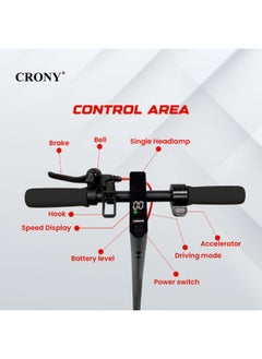 Crony W563 250w Motor E-Scooter 25-45km/H High Speed, 36v/7.8ah Battery, 10-25km Range, Front Suspension, Rear Disc Brakes, Aluminum Alloy Frame, 100kg Max Load, Led Headlamp, App Connectivity, Foldable & Portable Electric Scooter For Adults & Kids, Electric Scooter For Commuting & Leisure, Long-Range Motorized Scooter With Easy Folding, Lightweight High-Performance Commuter Skateboard，Black  - Image 3