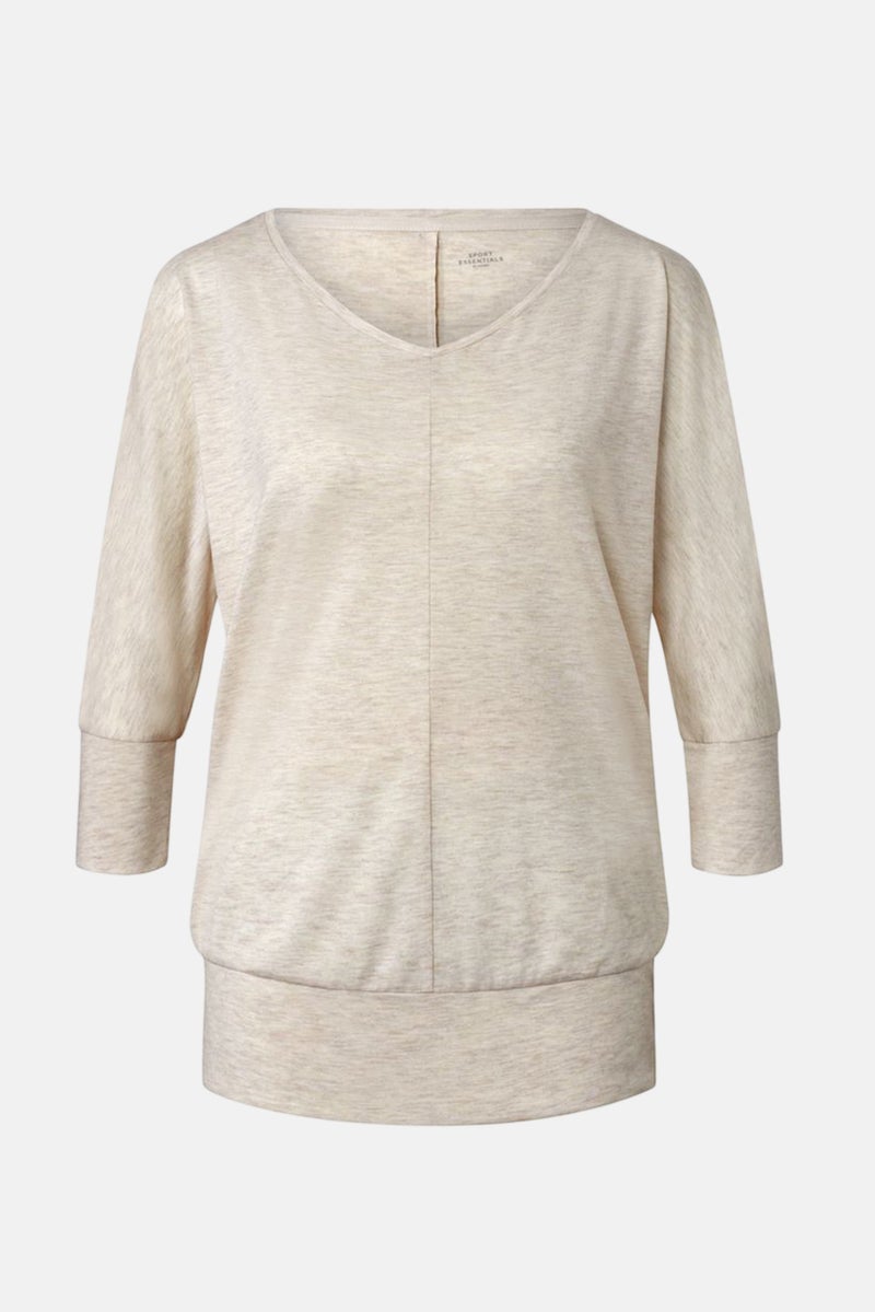 Tchibo Women Sportswear Fit Yoga Top, Light Beige - Image 2