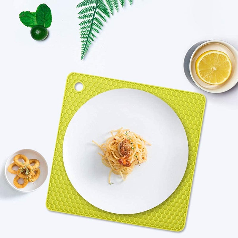 P-Plus International Silicone Trivet Mats | Hot Pot Holders | Drying Mat. Our potholders Kitchen Tools is Heat Resistant to 440°F, Non-Slip, Durable, Flexible Easy to wash (Pack of 4 Multi) - Image 4