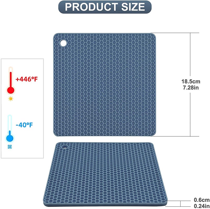 P-Plus International Silicone Trivet Mats | Hot Pot Holders | Drying Mat. Our potholders Kitchen Tools is Heat Resistant to 440°F, Non-Slip, Durable, Flexible Easy to wash (Pack of 4 Multi) - Image 2