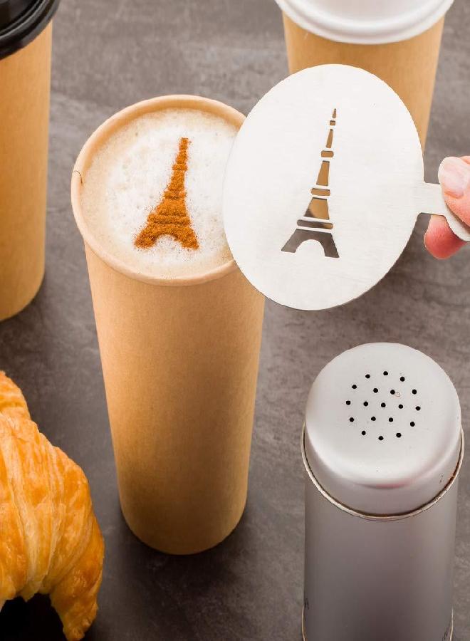 Restaurantware Restpresso 4.75 Inch Latte Stencil, 1 Eiffel Tower Coffee Stencil - Coffee Art Template, Decorate Cupcakes, Cakes, or Cookies, Stainless Steel Cappuccino Stencil, Heat-Resistant - Image 3