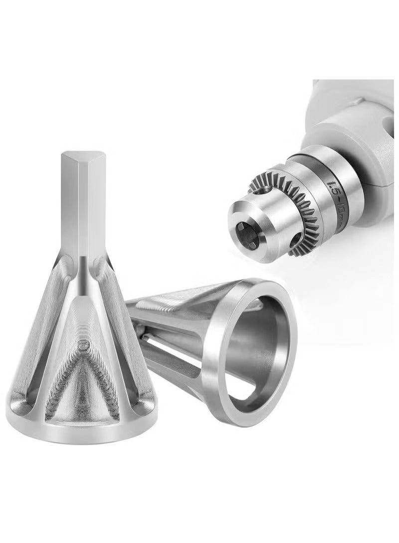 Triangle Shank Deburring Tool, Burr Remove Tool External Chamfer Drill Bit External Stainless Steel Suitable for All Kinds of Chuck Drill Tools Quickly Repairs Damaged Bolts 2Pcs - Image 1
