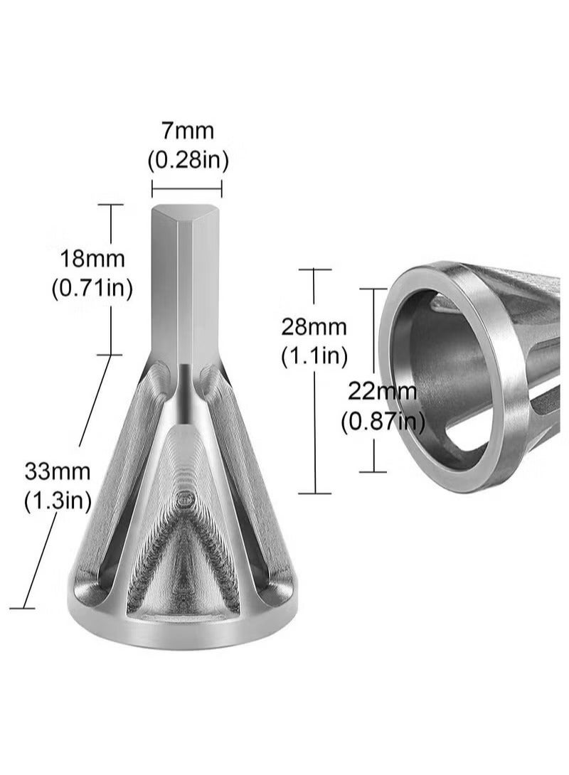 Triangle Shank Deburring Tool, Burr Remove Tool External Chamfer Drill Bit External Stainless Steel Suitable for All Kinds of Chuck Drill Tools Quickly Repairs Damaged Bolts 2Pcs - Image 3