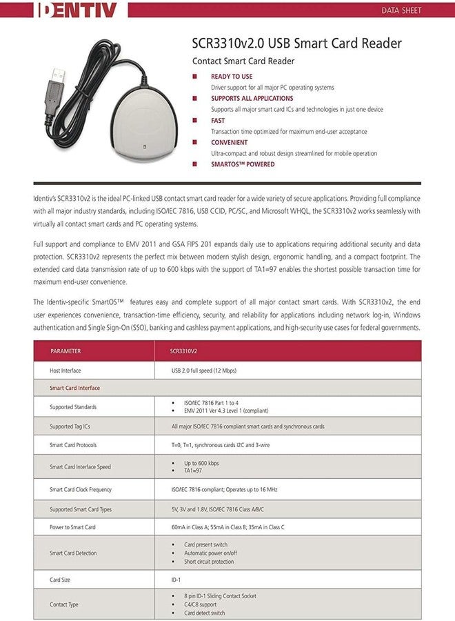 Identiv SCR3310v2.0 USB Smart Card Reader USB-C - Image 4
