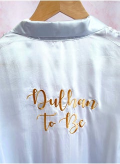Peacock Supplies White Dulhan To Be Bridal Full Length Silk Robe 