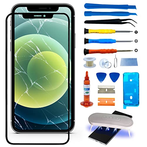 Agzssl Front Screen Glass Replacement Compatible with iPhone 1313 Pro Outer Screen Glass Repair Kit incl Waterpoof Frame AdhesiveRepair Glue and Lamp Tool KitNo DigitizerNo LCD 61inch - Image 1