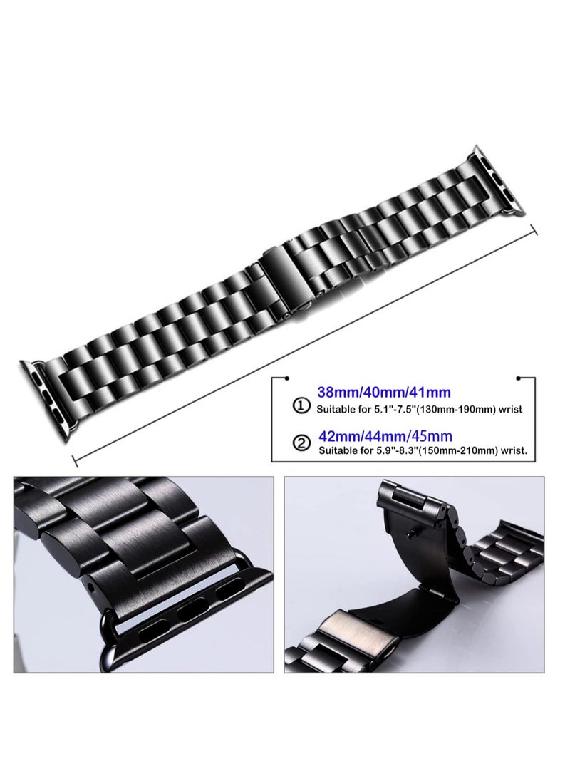 ELTRAZONE - Compatible Metal Apple Watch Band 49mm/45mm/44mm/42m Upgraded Version Stainless Steel iWatch Band/Strap with Case for Apple Watch Ultra SE2 SE & Series 8/7/6/5/4/3/2/1 - Image 1