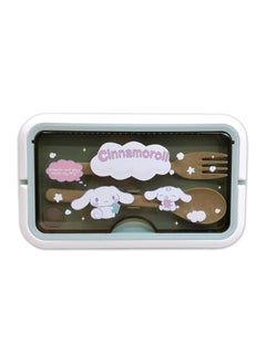Cartoon Cinnamoroll Cute Printed All-in-One Bento Box with Handle Kawaii 4 Point Locking Lunch Box Container for Food Fruit Snacks