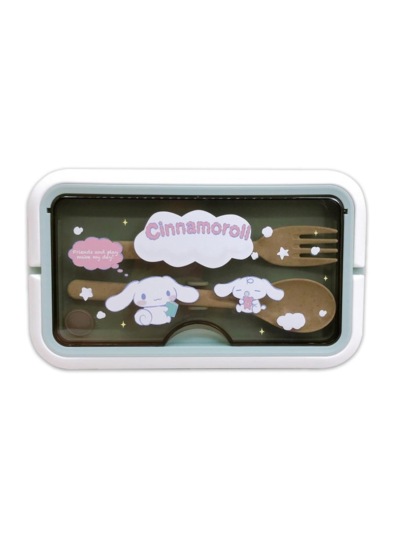 General Cartoon Cinnamoroll Cute Printed All-in-One Bento Box with Handle Kawaii 4 Point Locking Lunch Box Container for Food Fruit Snacks  - Image 1