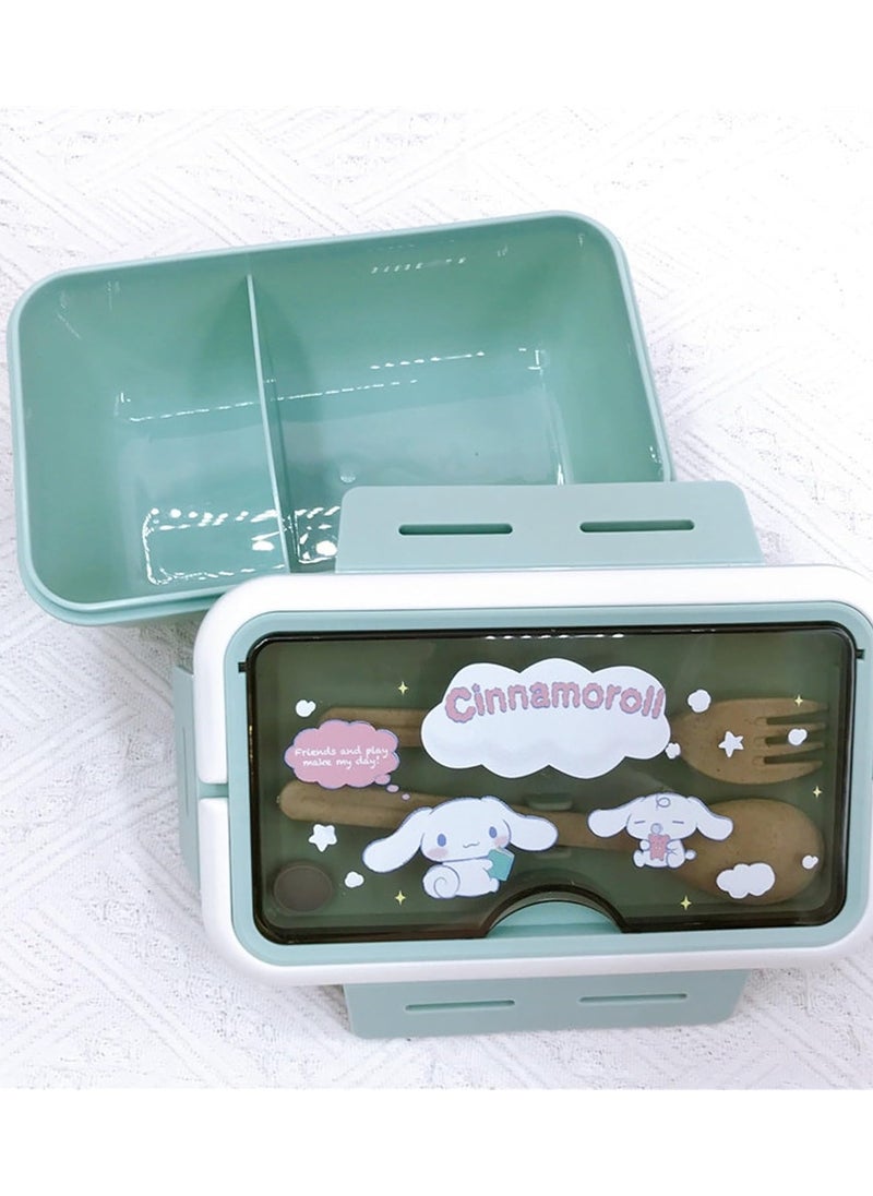 General Cartoon Cinnamoroll Cute Printed All-in-One Bento Box with Handle Kawaii 4 Point Locking Lunch Box Container for Food Fruit Snacks  - Image 2