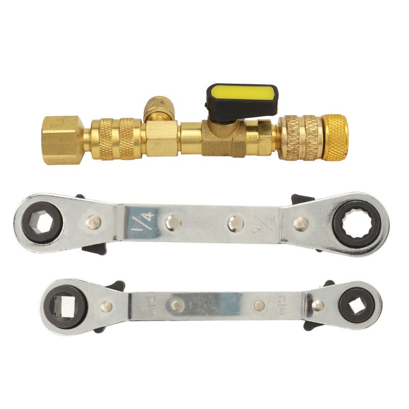 AC Valve Core Remover: SAE 1/4 & 5/16 Inch Ports, Durable Heat-Resistant Construction - No Machine Shutdown Operation HVAC Valve Core Tool for Home Refrigeration & A/C Systems Repair - Image 2