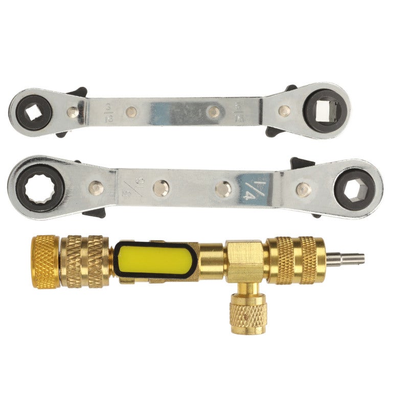 AC Valve Core Remover: SAE 1/4 & 5/16 Inch Ports, Durable Heat-Resistant Construction - No Machine Shutdown Operation HVAC Valve Core Tool for Home Refrigeration & A/C Systems Repair - Image 5