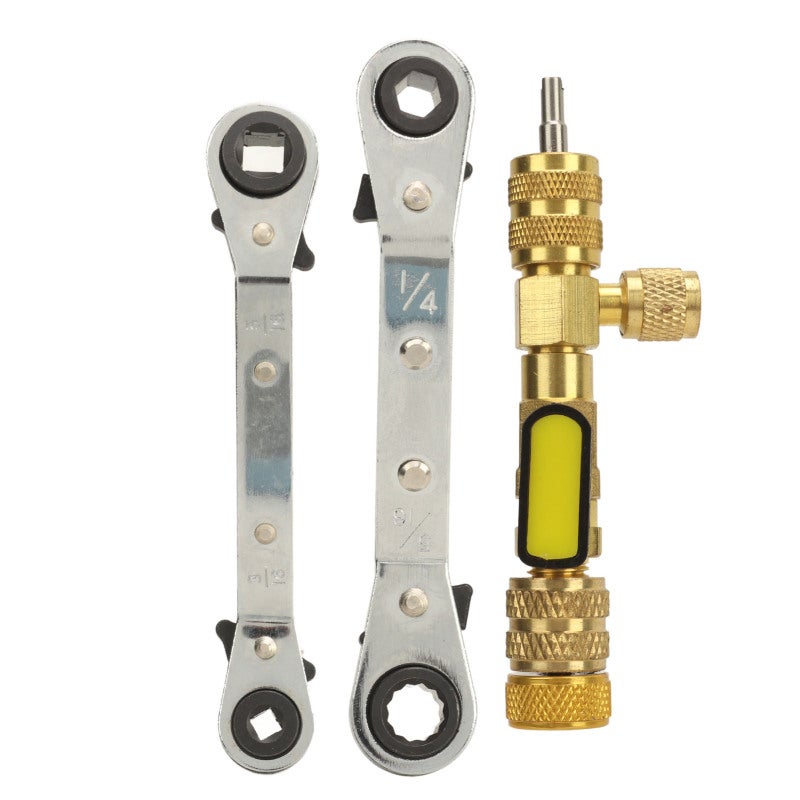 AC Valve Core Remover: SAE 1/4 & 5/16 Inch Ports, Durable Heat-Resistant Construction - No Machine Shutdown Operation HVAC Valve Core Tool for Home Refrigeration & A/C Systems Repair - Image 3