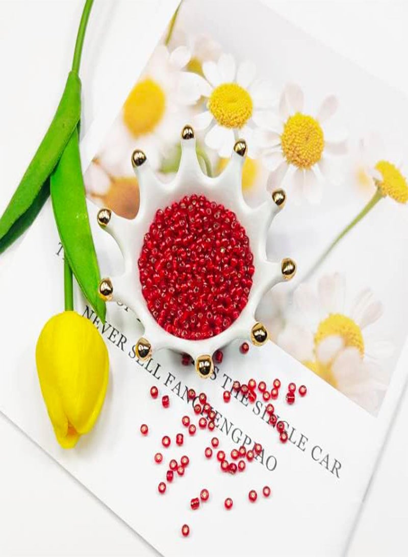 GGOOT Bulk 4mm Silver core Crimson Seed Beads for Jewelry Making 110 Grams About 160pcs,6/0 Glass Craft Beads for Making Earrings, Bracelets, Pendants, Waist Jewelry, DIY Handmade Seed Beads - Image 3