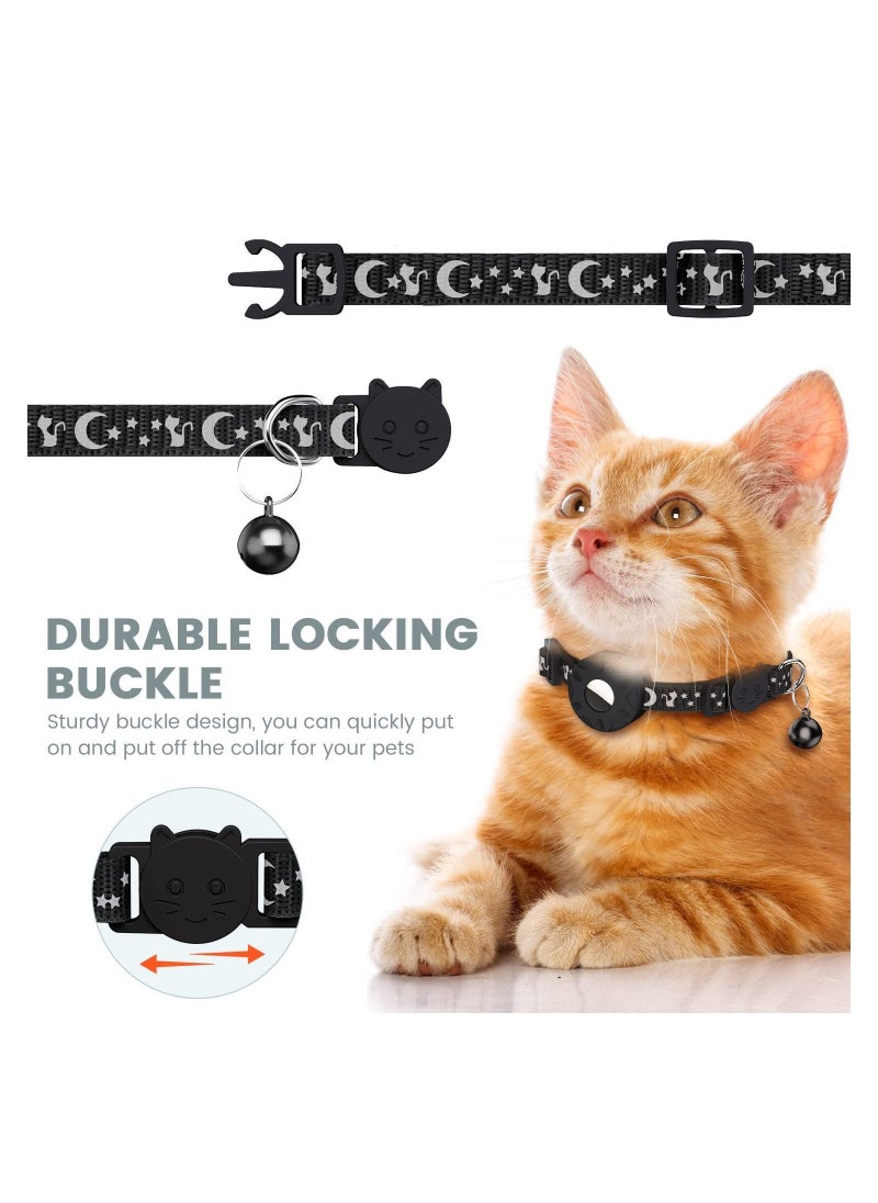 Y&D - Cat Collar for Airtag, Refective with Safety Buckle and Waterproof Air Tag Holder in 3/8" Width, Compatible Apple Airtag Dog Kitten Puppy - Image 1