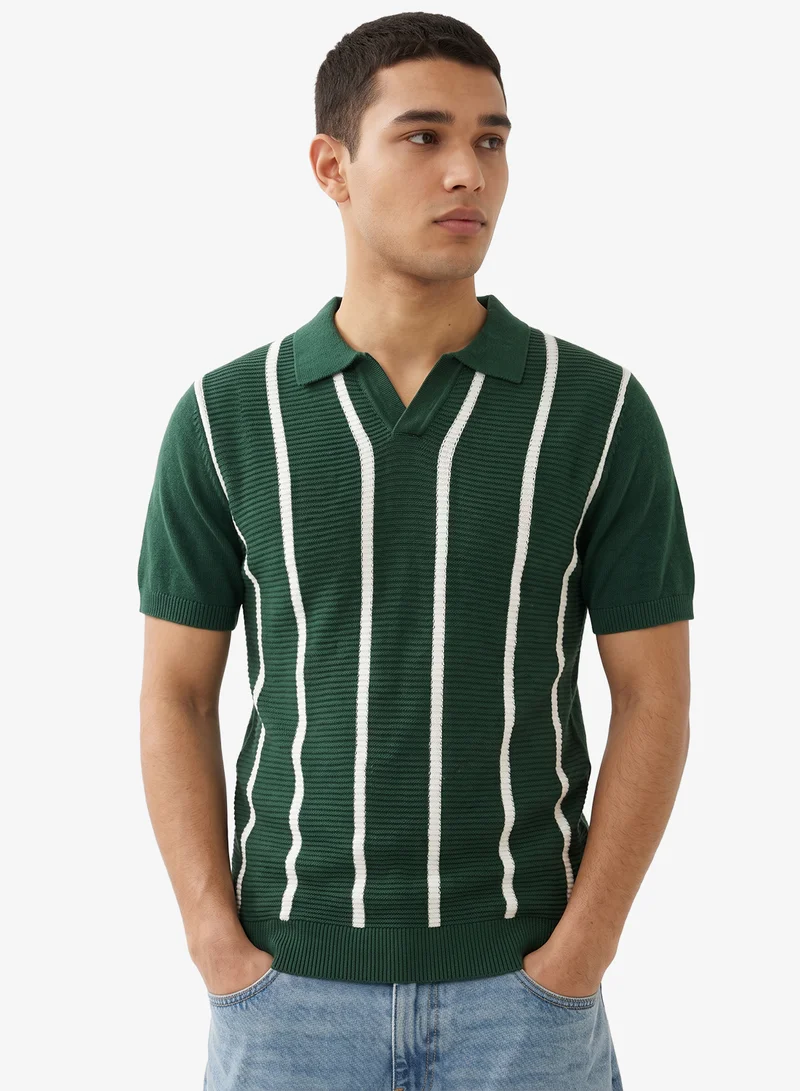 Seventy Five Knitted Stripe Polo
