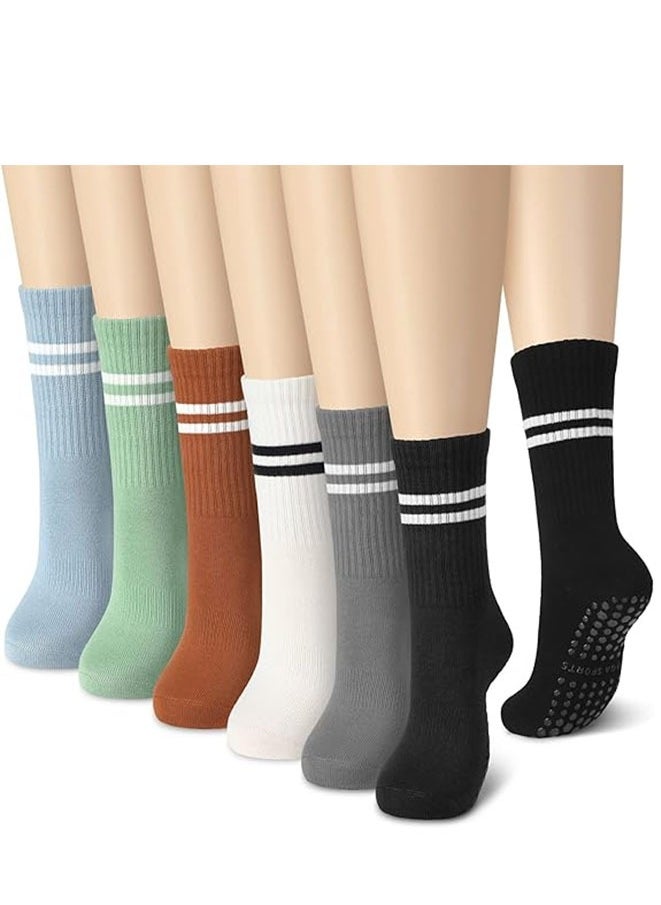 Muyixin 6 Pairs Anti Slip Socks Women Pilates Grip Socks for Sports Yoga Barre  - Image 1