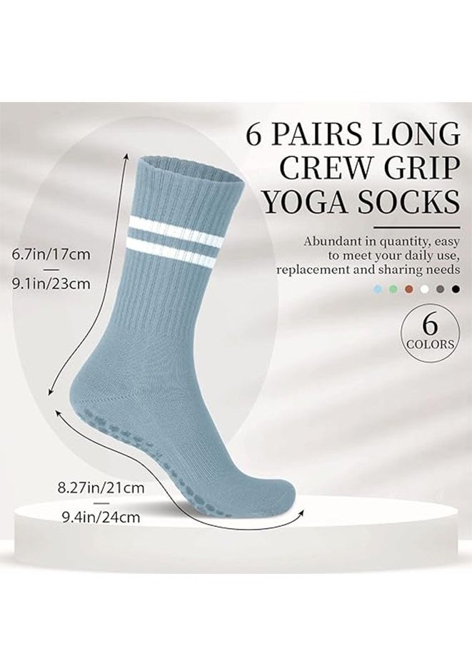 Muyixin 6 Pairs Anti Slip Socks Women Pilates Grip Socks for Sports Yoga Barre  - Image 3