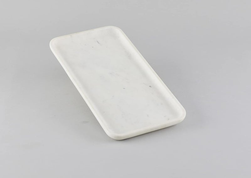 Stone Essential Rectangle Shape White Marble Tray For Bathroom Kitchen Serving Dining Table Decoration And Gift Vanity Platter Rectangular - Image 2