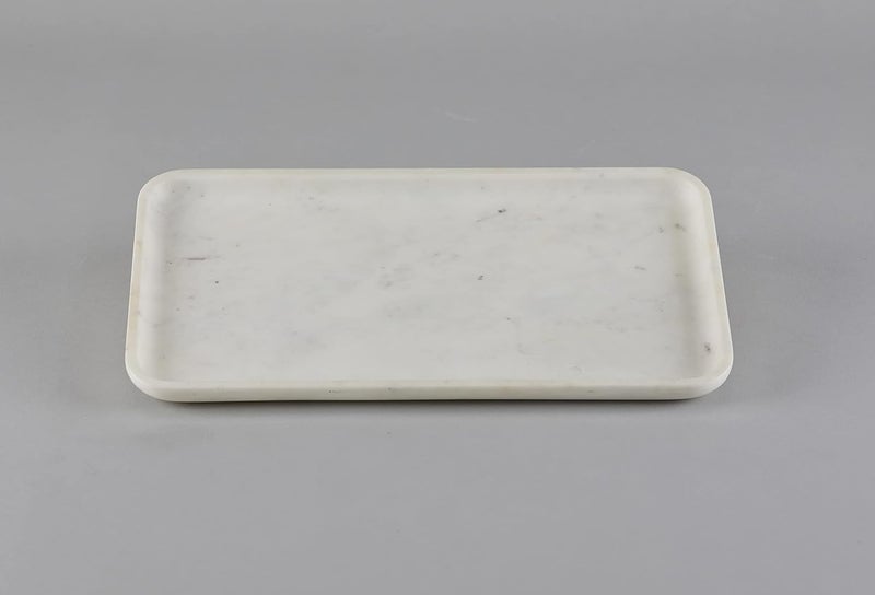 Stone Essential Rectangle Shape White Marble Tray For Bathroom Kitchen Serving Dining Table Decoration And Gift Vanity Platter Rectangular - Image 4