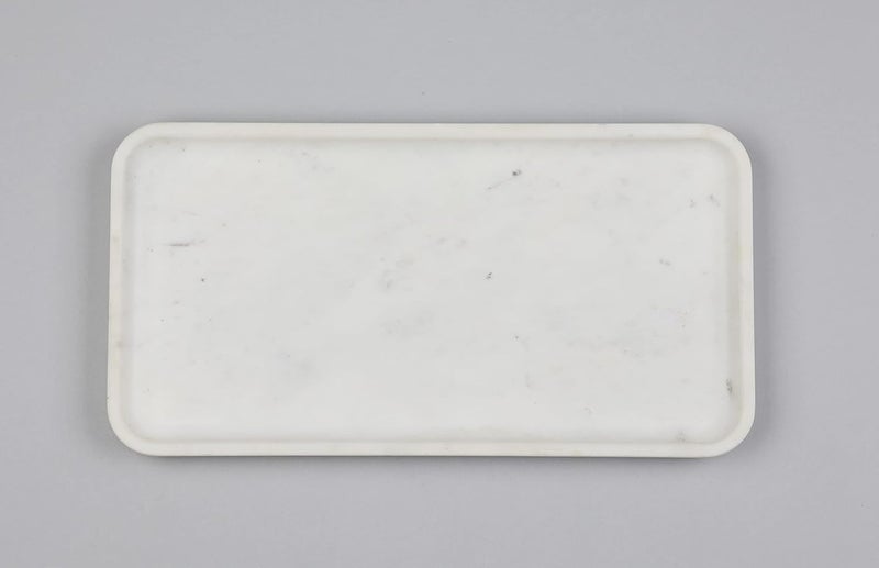 Stone Essential Rectangle Shape White Marble Tray For Bathroom Kitchen Serving Dining Table Decoration And Gift Vanity Platter Rectangular - Image 1