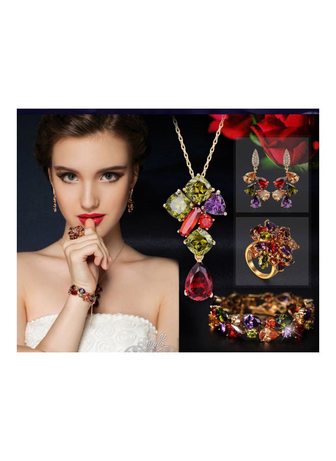 NIBEMINENT - Swarovski Crystal Necklace Bracelet Earrings Three-piece Jewelry Set - Image 1