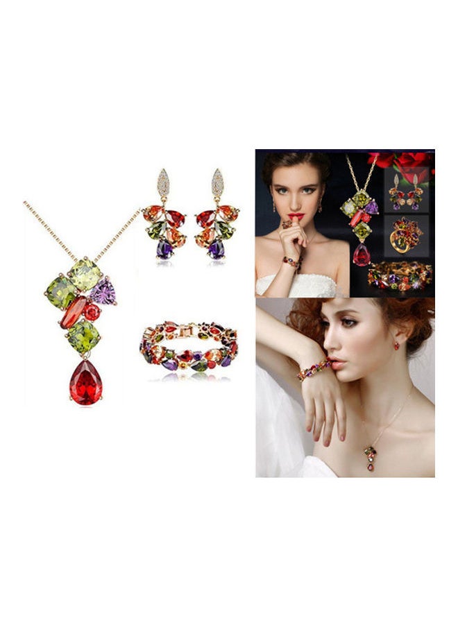 NIBEMINENT - Swarovski Crystal Necklace Bracelet Earrings Three-piece Jewelry Set - Image 1