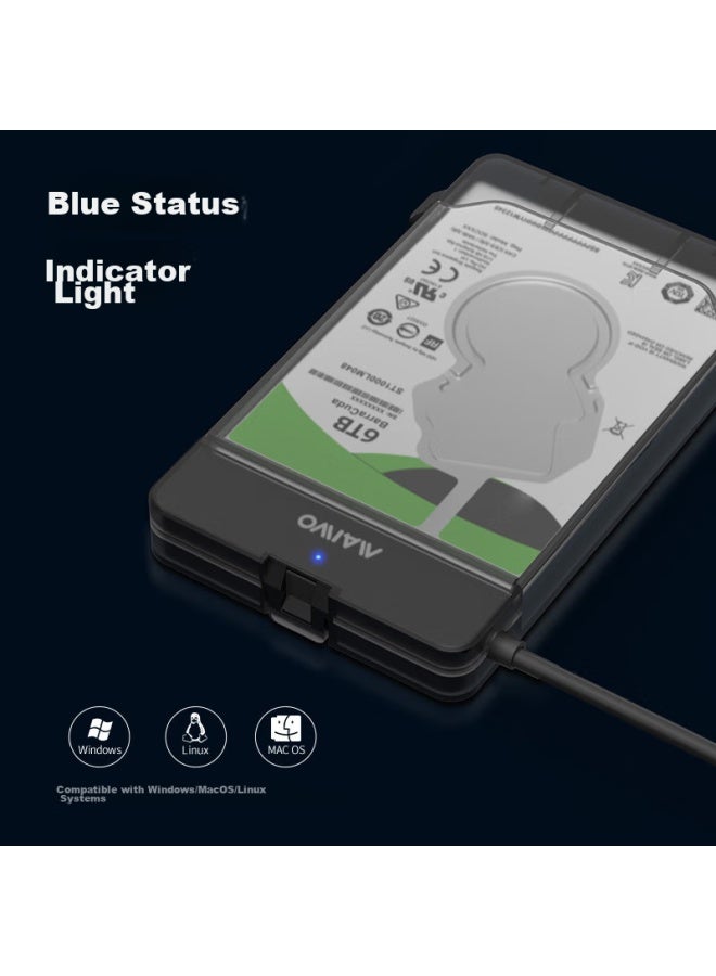 MAIWO حافظة القرص الصلب الخارجي Maiwo K104، حافظة قرص صلب بحجم 2.5 بوصة Usb3.0 لأجهزة اللابتوب، حافظة للقرص الصلب SSD والميكانيكي SATA، باللون الأسود - Image 5