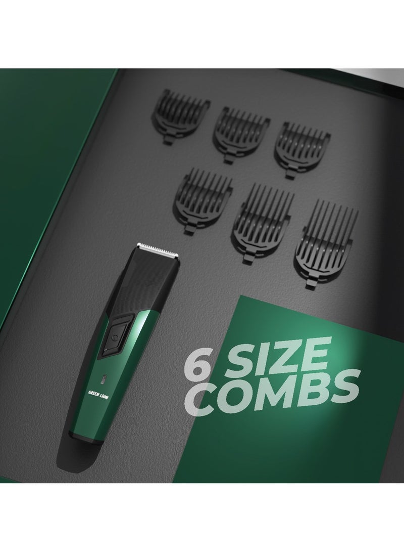 GREEN LION Trim Flex Hair Trimmer / Variety of Combs / High Power Motor / Power Indicator Light / Innovative Design / Washable Detachable Blade - Green & Black - Image 2