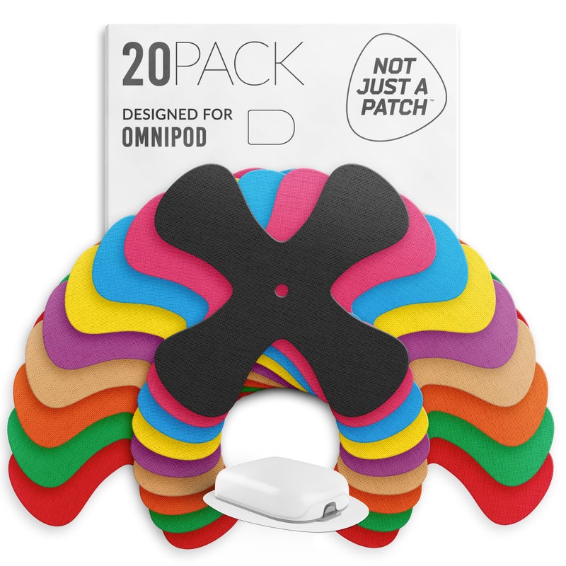 Not Just A Patch Omnipod 5 Adhesive Patches (20 Pack) - Durable for Active Lifestyle for 10-14 Days - Omnipod Covers in Mixed Colors - Image 1