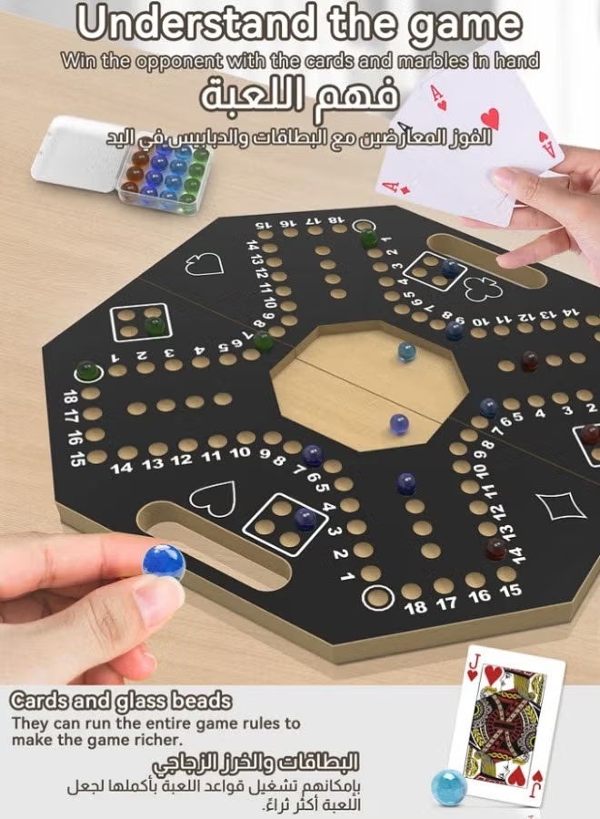 فيتنس ورلد لعبة جاكارو خشبية قوية للتخطيط الاستراتيجي مع كرات وبطاقات 40×40 سم - Image 2