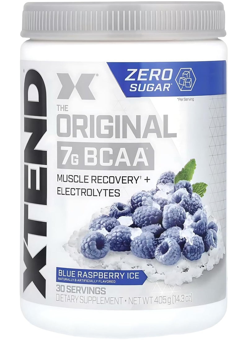 اسكتيند مسحوق إكستند BCAA - ثلج التوت الأزرق | ٣٠ حصة | ٧ غرامات من الأحماض الأمينية المتفرعة السلسلة + إلكتروليتات | دعم رياضي خالٍ من السكر  - Image 1