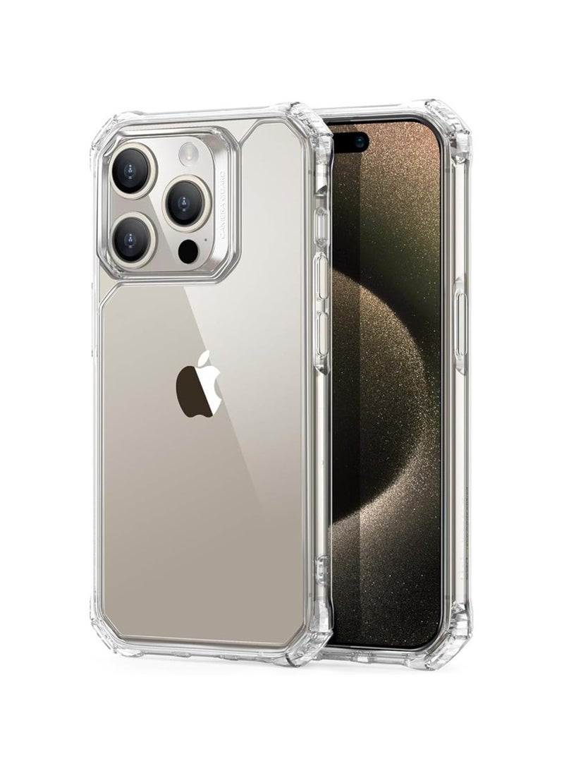 HuHa iPhone 15 Pro Max Case, Military-Grade Protection, Shockproof Air Guard Corners, Yellowing-Resistant Acrylic Back, Phone Case for iPhone 15 Pro Max, Air Armor Series, Clear 