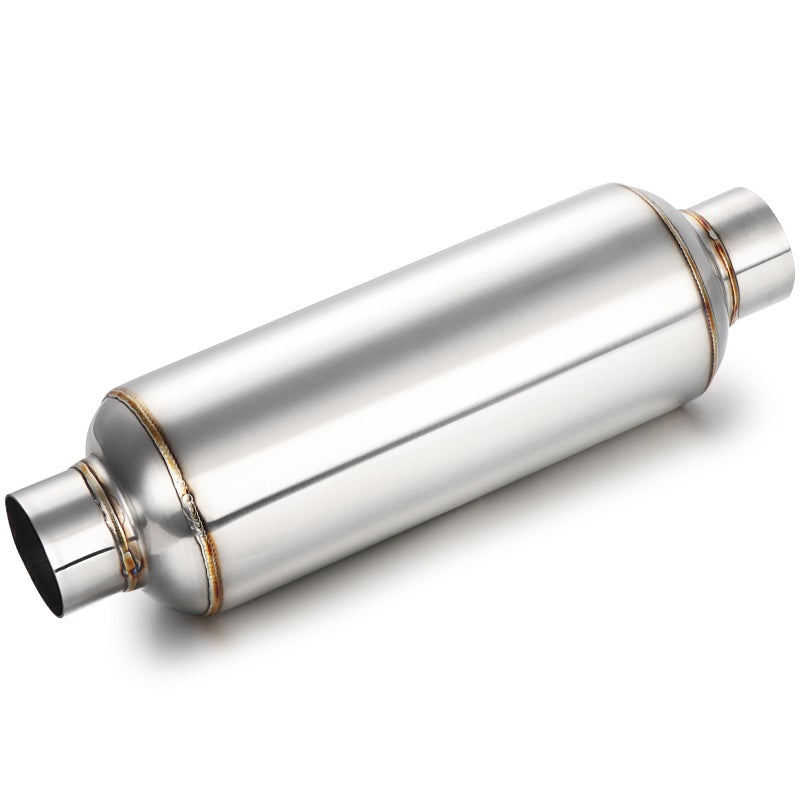 AKARCK 20 Inlet Exhaust Resonator Muffler Resonator 20 Inlet 20 Outlet 14 Overall Length Stainless Steel