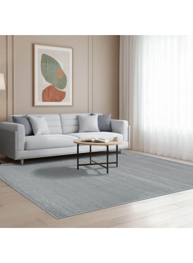 DANUBE HOME Sahara Plain Solids Rug | Washable Solids Style | Polypropylene + Polyester Area Rug Floor Covering | Indoor Carpet For Living Room Dining Bedroom 200X300cm-Grey - Image 2