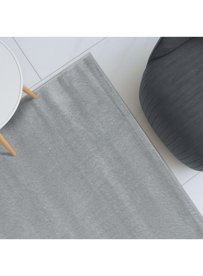 DANUBE HOME Sahara Plain Solids Rug | Washable Solids Style | Polypropylene + Polyester Area Rug Floor Covering | Indoor Carpet For Living Room Dining Bedroom 200X300cm-Grey - Image 1