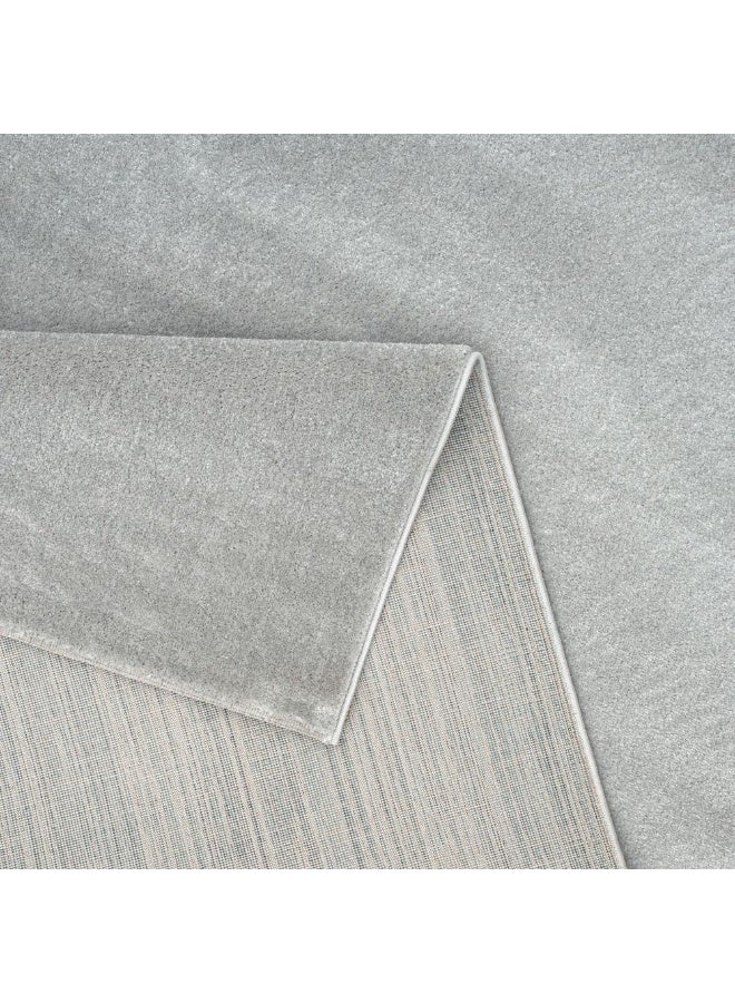 DANUBE HOME Sahara Plain Solids Rug | Washable Solids Style | Polypropylene + Polyester Area Rug Floor Covering | Indoor Carpet For Living Room Dining Bedroom 200X300cm-Grey - Image 5