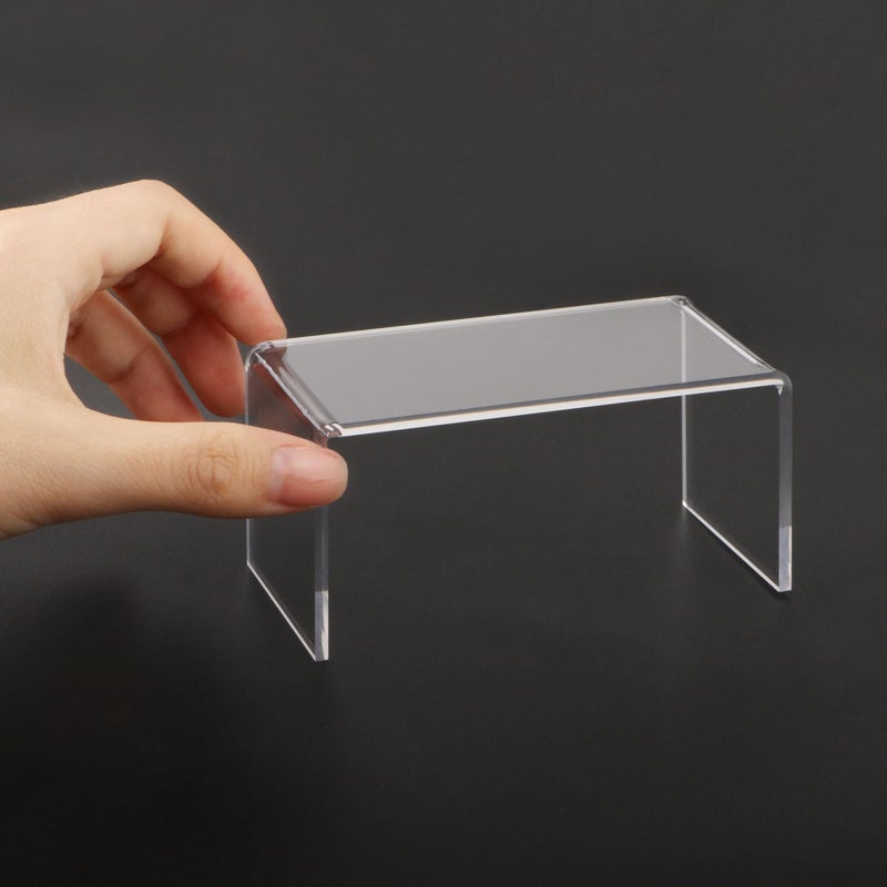 Cutemini Miniature Desk Dollhouse Furniture Tea Coffee Table 112 Scale Miniature Clear Acrylic Table Modern Waterfall Minimalist Style Accessories Mini Rectangle Transparent Ornament Decor Life Scene - Image 3