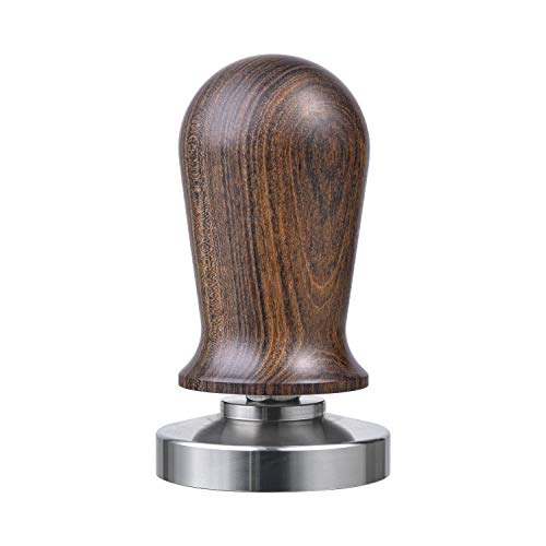 MATOW 53mm Calibrated Espresso Tamper, Calibrated Coffee Tamper with Spring Loaded Wooden Handle Stainless Steel Flat Base, Professional Barista Espresso Hand Tamper - Image 1