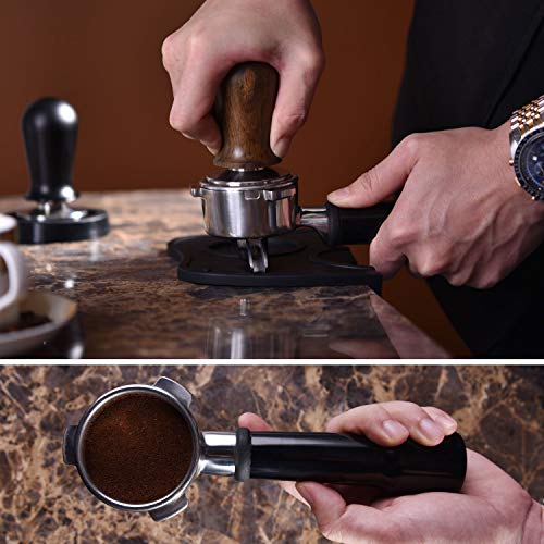 MATOW 53mm Calibrated Espresso Tamper, Calibrated Coffee Tamper with Spring Loaded Wooden Handle Stainless Steel Flat Base, Professional Barista Espresso Hand Tamper - Image 5