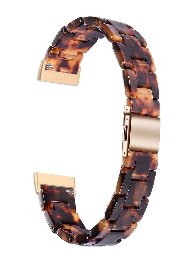 Wongeto Compatible with Fitbit Versa 3 & Versa 4, Fitbit Sense Watch Bands Women Men,Resin Bands Strap Replacement Wristband for for Fitbit Sense 2 and Versa 3 Smartwatch (Rose Gold+Tortoise) - Image 3
