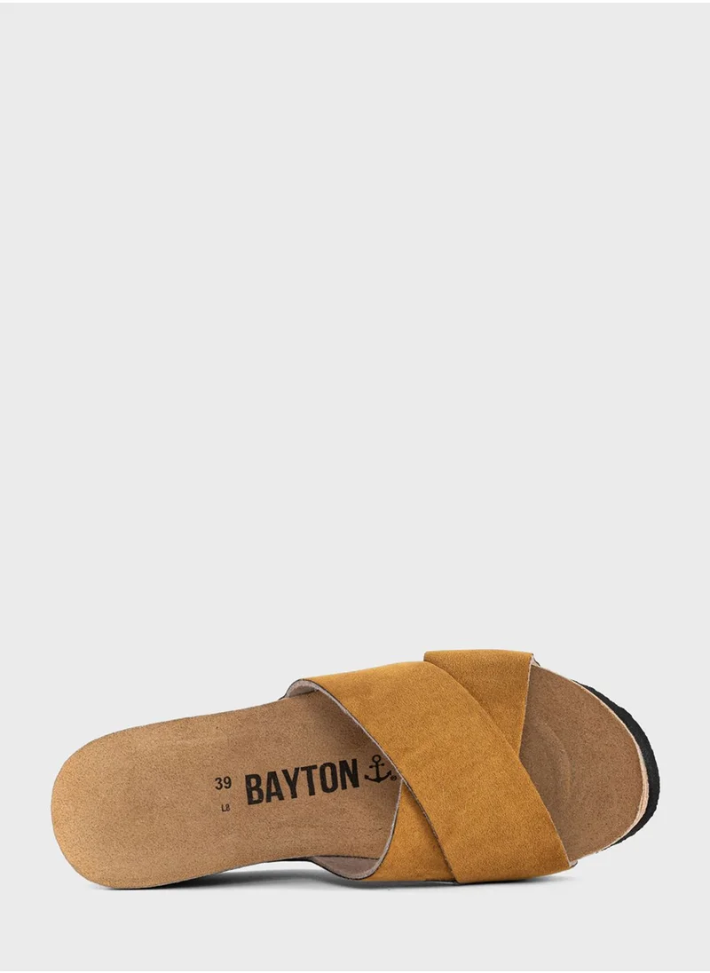 BAYTON Liverpool X Strap Wedge Sandals