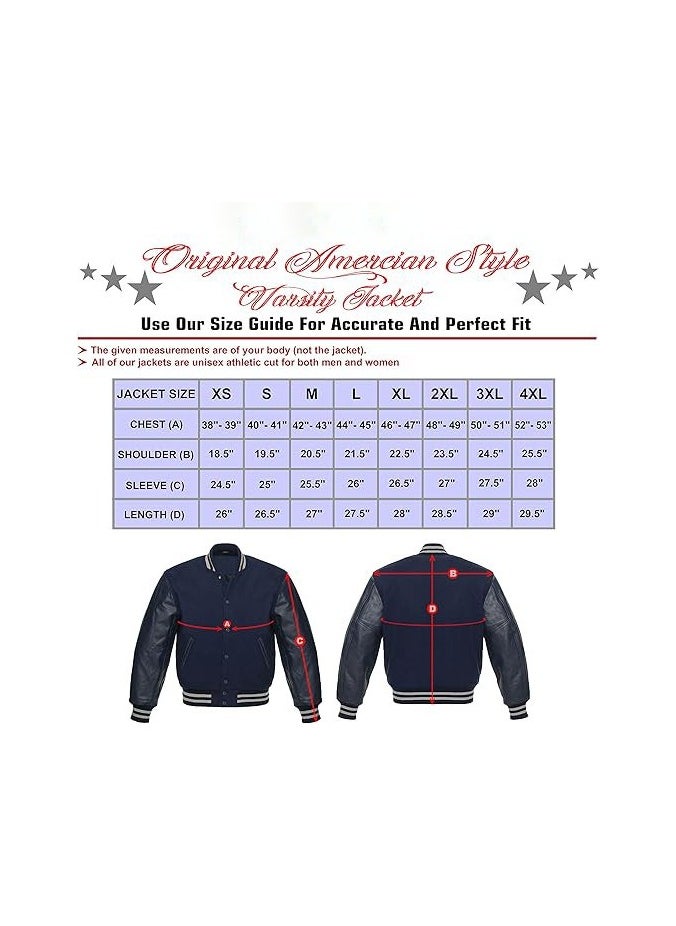 Generic - Unisex Varsity Jacket - Premium Quality, Multiple Color Combinations - Retro Style College Jacket for Men & Women - Image 1