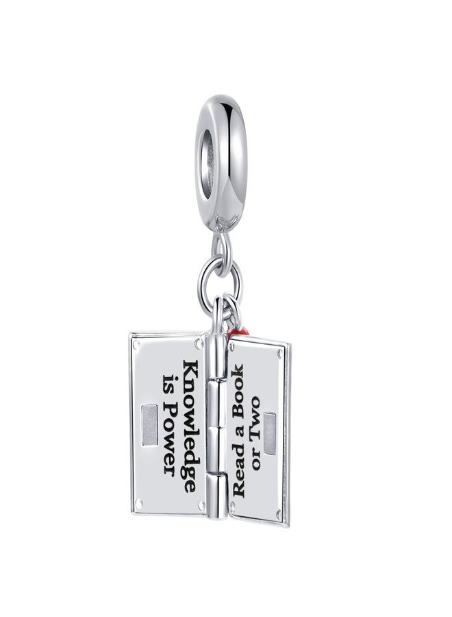 MiiFort Openable I Love Reading Book Charm Compatible with Pandora Charms Bracelets Birthday Jewelry Graduation Gift for Daughter Granddaughter Sister Friend Knowledge is Power Green Pencil - Image 4
