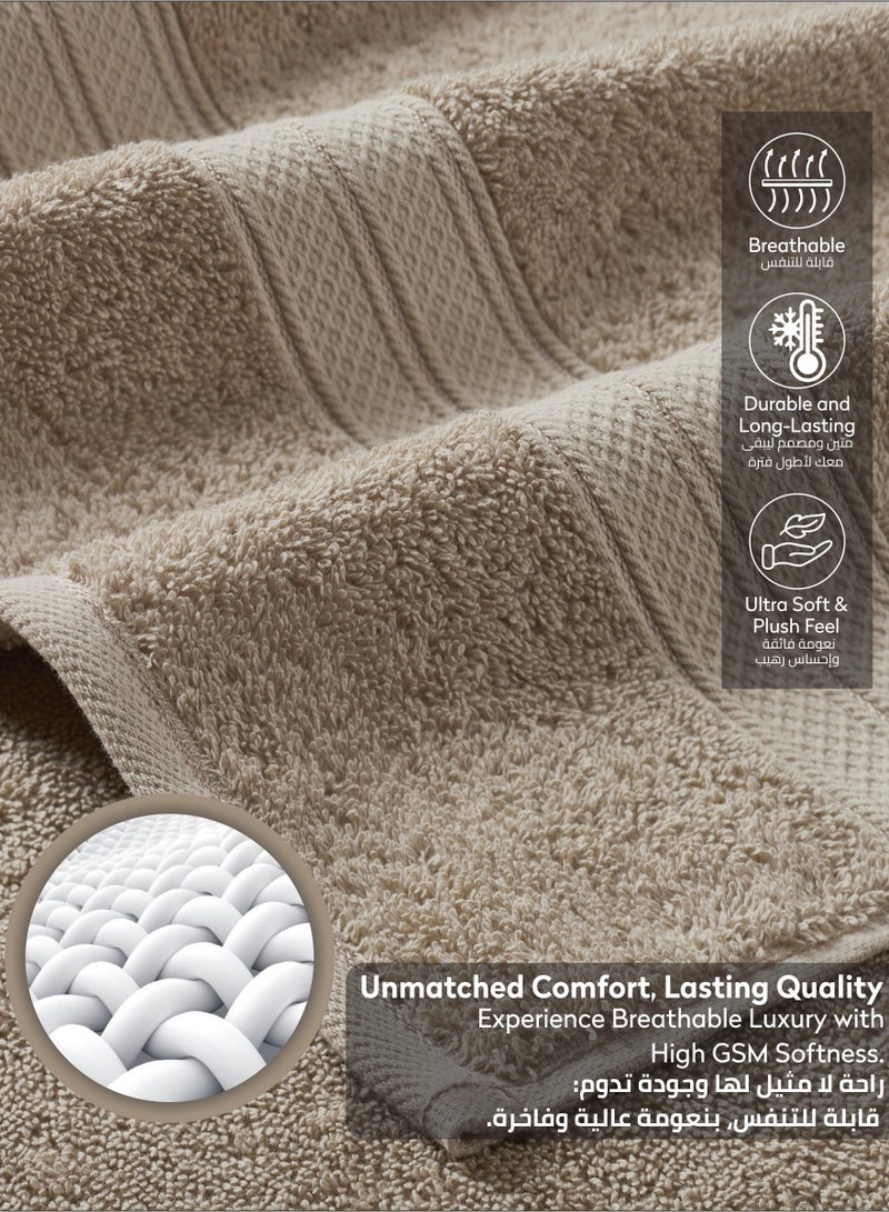 Donetella Premium 100 % Combed Cotton 4-Pcs Hand Towel Set (50 X 90 CM) 600 GSM Super Soft Hand Towel, Highly Absorbent, Quick Dry,Best Towel for Bathroom, Spa And Hotel,Dark Beige - Image 5