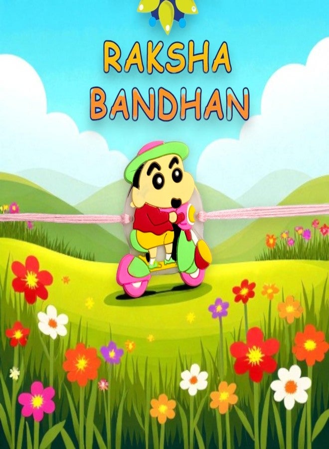 Elleva Doraemon Rakhi for Kids Cartoon Rakshabandhan Rakhi Combo for Brother/Bhai, Little Bro | Stylish Thread Rakhi Bracelet Set of 2 (Pack of 1) - Image 2