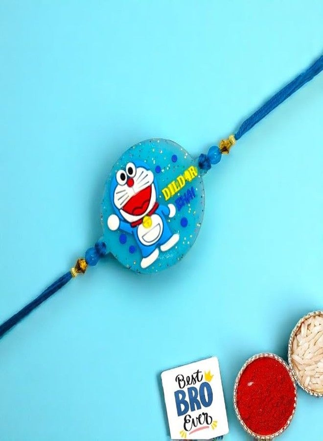 Elleva Doraemon Rakhi for Kids Cartoon Rakshabandhan Rakhi Combo for Brother/Bhai, Little Bro | Stylish Thread Rakhi Bracelet Set of 2 (Pack of 1) - Image 5
