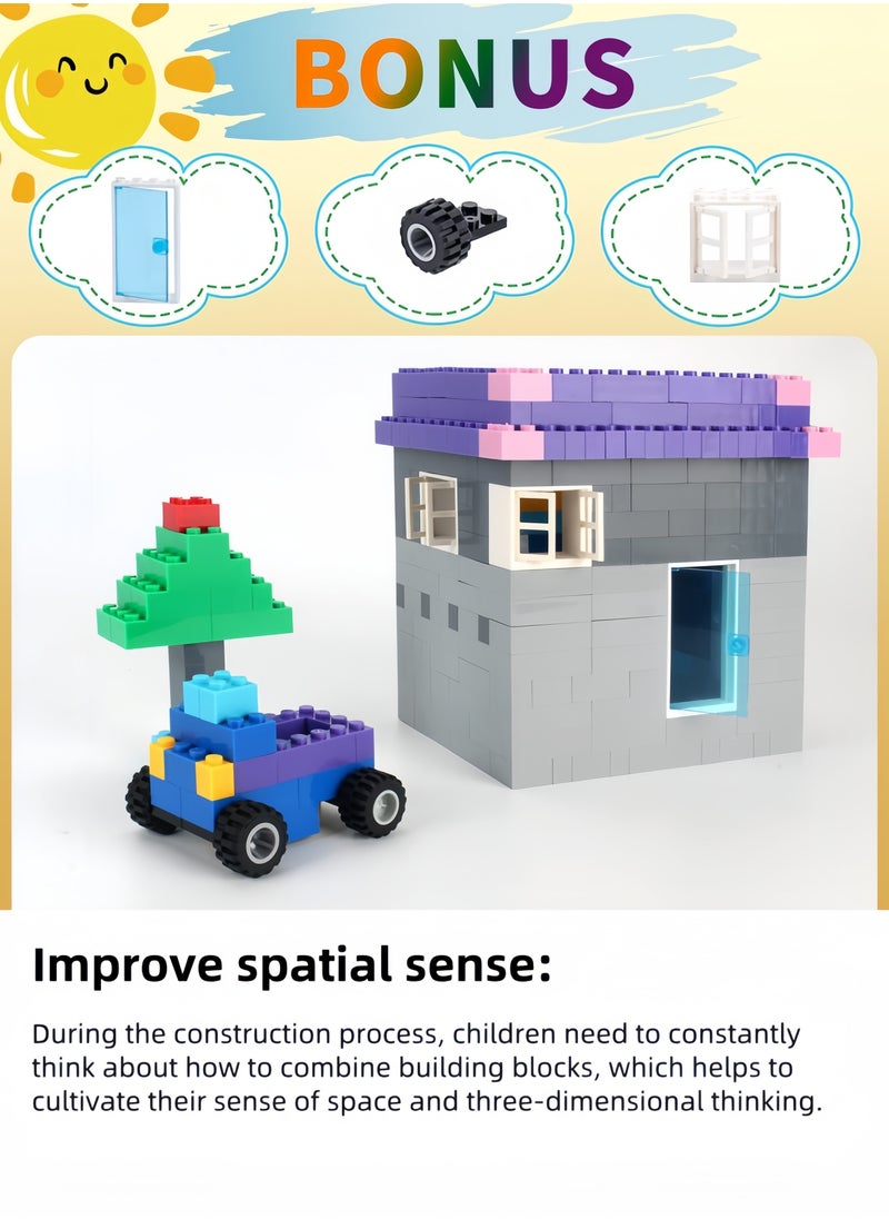 1000 Pieces of Bulk Building Blocks Compatible with  DIY Puzzle Assembly